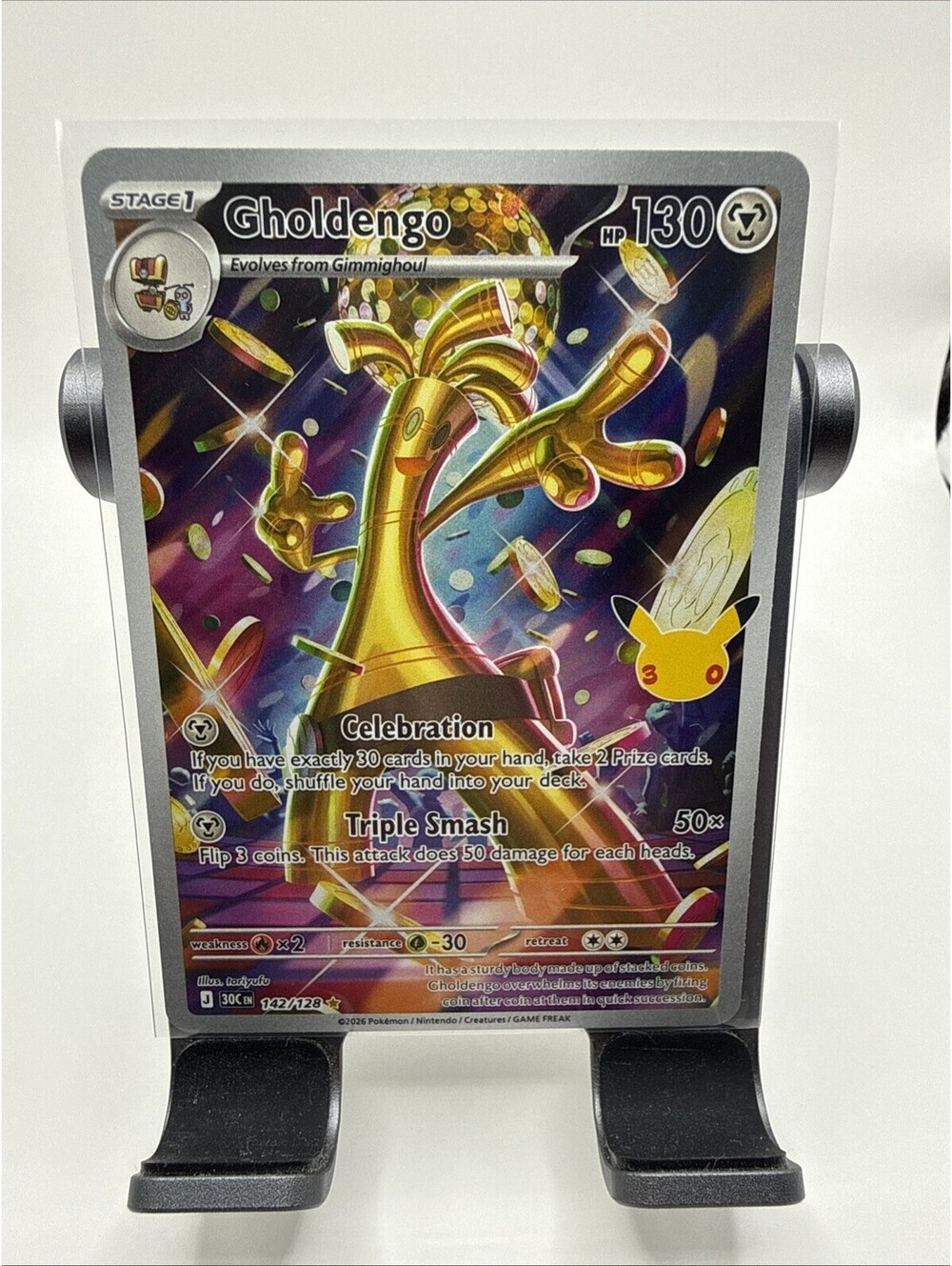 Pokemon TCG Gholdengo 142/128 Me: 30th Anniversary IR